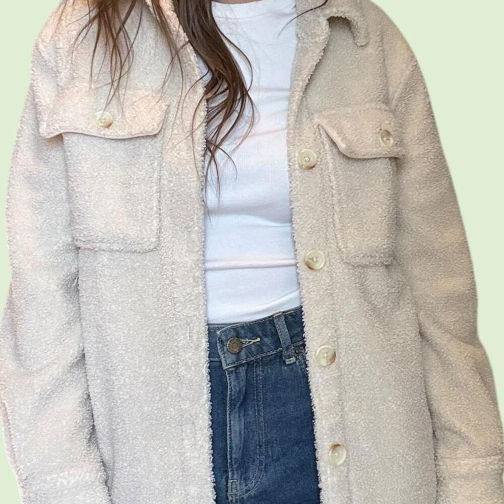 Abercrombie fitch cream sherpa
